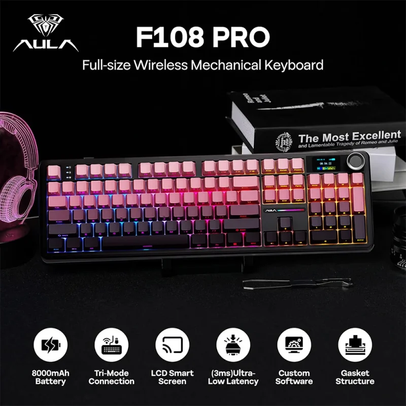 AULA F108 PRO Wireless Mechanical Keyboard